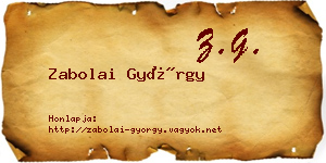 Zabolai György névjegykártya