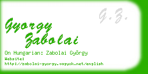 gyorgy zabolai business card